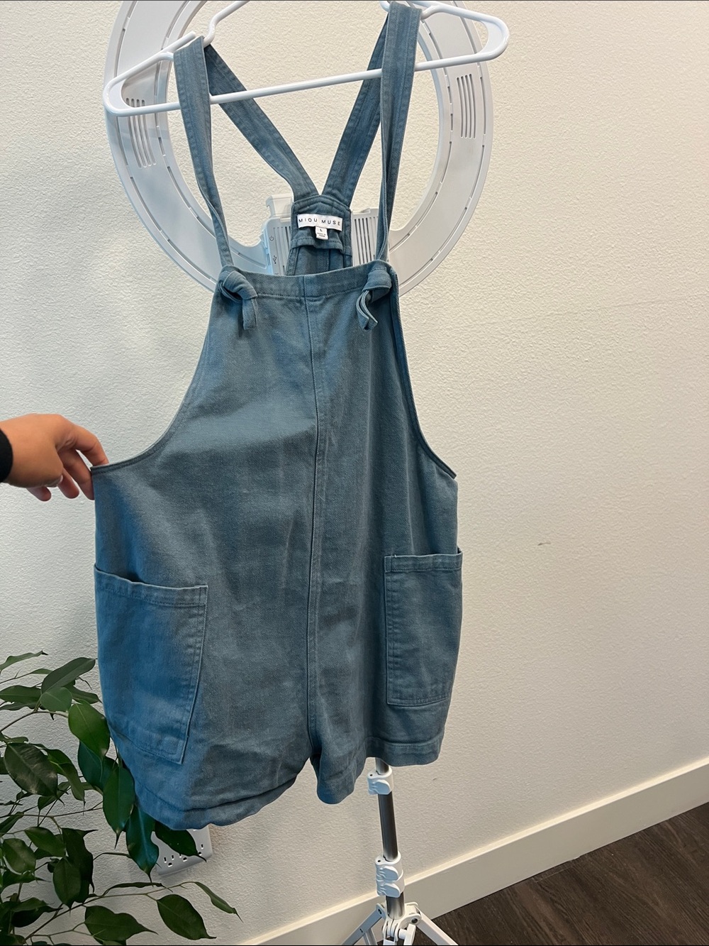 Blue Women's Short Overalls Jumpsuit